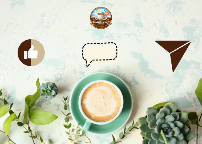 like, commenta, condividi virtual cafè